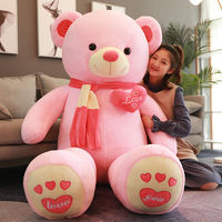 Ours en Peluche Lesté Tendance CE/ASTM 2025, Grande Taille, Styles Marron Violet Rose, Jouets Animaux Personnalisés, Oreiller de Relaxation Anti-Stress