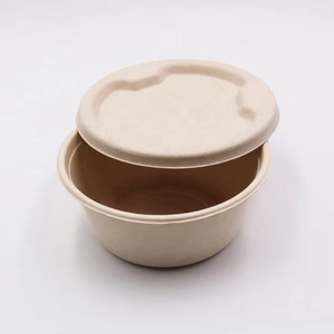 ฝาปิดชามซุปใยไผ่ ความจุ 40 ออนซ์ สำหรับตั้งแคมป์ งานเลี้ยงจากชานอ้อย 500 มล. ย่อยสลายได้ ใช้กับไมโครเวฟและช่องแช่แข็งได้ - Product Image 1