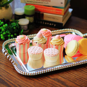 Plateau personnalisé à miroir en acier inoxydable or, pour pâtisserie, fruits - Product Image 3