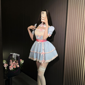 Alice Dream Femme Sexy Noir & Blanc <span class=keywords><strong>Sissy</strong></span> <span class=keywords><strong>Maid</strong></span> Lolita Cosplay Costume Anime Outfit avec Tablier Robe & Cosplay Party Dress - Product Image 3