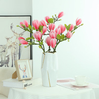 Fleur de Magnolia Artificielle à Tige Unique, Effet Naturel, pour Décoration de Vase Domestique, Mariage, Fête, Composition Florale, Vente en Gros