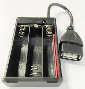 USB tip A jak soketi konnektörlü 3 adet AAA pil tutucu 3 hücre