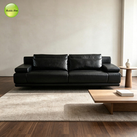 Modernes Minimalistisches Breites Stoffsofa mit Vergoldeter Metallbasis, Großer Gerader Armlehne, 3-Sitzer-Couch für Zuhause, Villa, Wohnzimmer-Möbelsets