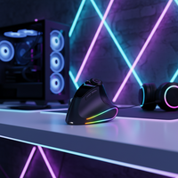 Mouse Optik Vertikal Nirkabel Dual-mode 4800DPI Isi Ulang 9 Tombol Ergonomis Backlit RGB 1 Speed Roller Stok Tersedia