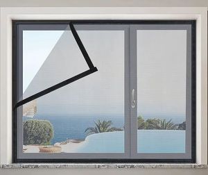Magnetic Easy Install Modern Polyester Door <b>Screen</b> Net Insect Resistant Fire-Proof Minimalist Design Entry Use - Product Image 3