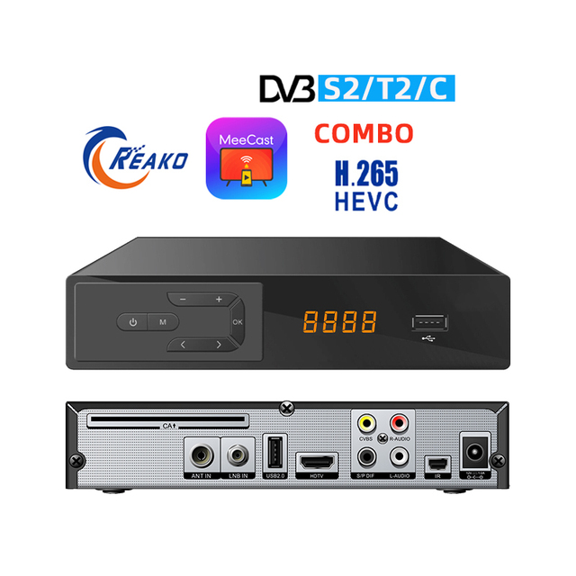 MeeCast Digital STB DVB-S2/T2/C HD TV Box Free to Air DVB Combo H.265 12 Months Warranty