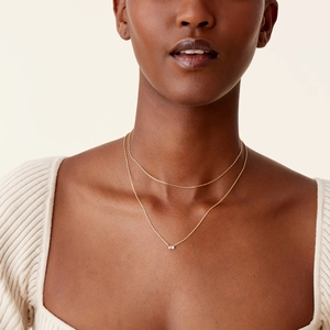CANNER Nouvelle Tendance Collier Ras du Cou Double Chaîne pour Femme en Argent Sterling S925 Style Ins avec Pendentif Carré Empilé en Zircon Cubique - Product Image 3
