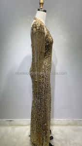 Novance Product 2022 Shiny Golden strass frange High <span class=keywords><strong>Fashion</strong></span> <span class=keywords><strong>Luxury</strong></span> Dress <span class=keywords><strong>abiti</strong></span> da Cocktail <span class=keywords><strong>abiti</strong></span> da sera Sexy con spacco - Product Image 4
