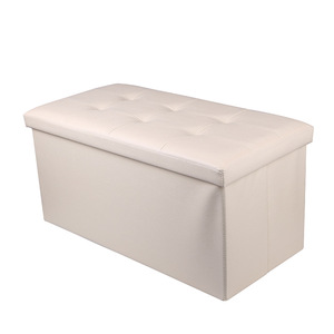 Banco otomano de cuero con almacenamiento, rojo y blanco roto, 78x23x40 cm, para artículos de uso diario - Product Image 5