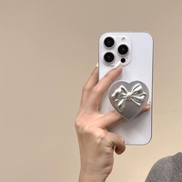 Anneau de doigt étoile en strass en forme de cœur en alliage métallique de style adhésif pour support de téléphone pliant de bureau