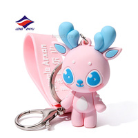 Porte-clés en PVC souple 3D/2D personnalisé avec logo de marque, design sur mesure, plusieurs tailles, style animal, fabrication LZY 20Y