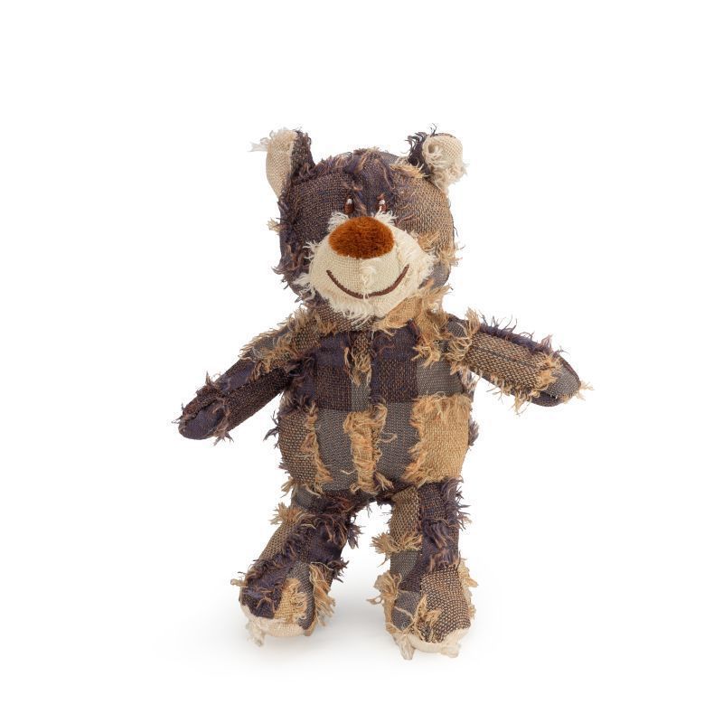 Grand ours mendiant violet foncé + jouet pour animal de compagnie avec couineur