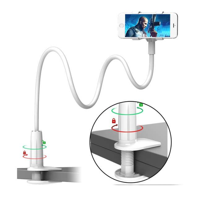 360 Degree Rotation Lazy Phone Stand Bracket Bed & Desk Flexible Long Arm Gooseneck Mobile Phone Holder