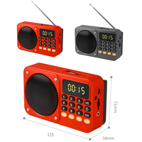 Radio FM Lecteur MP3 Musique Actualités Haut-parleur Bluetooth Lumière LED Carte USB TF Prise jack 3,5 mm Radio portable multifonction pour personnes âgées Cadeau