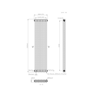 Radiatore di riscaldamento verticale del bagno d'acciaio della stanza nera moderna all'ingrosso di alta qualità antracite 2/3 radiatore della colonna per la stanza - Product Image 3