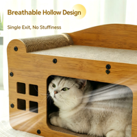 Grande Maison Griffoir pour Chat à 8 Faces, Lit Canapé en Carton Ondulé pour Griffoir, Meuble pour Animaux de Compagnie Résistant à l'Usure, Utilisation Multi-Chats