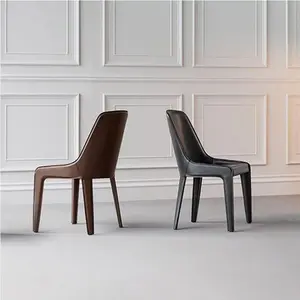 现代设计高背金属框架白色黑色条纹皮革盖餐厅椅无迷你