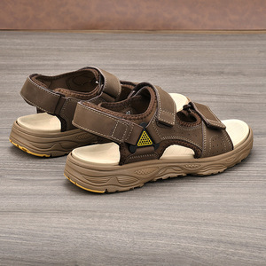 Sandalias Planas de Verano para Hombre, Diseño Sólido, Punta Abierta, Parte Superior de PU, Suela de EVA, Transpirables, Casuales, para Uso en Exteriores - Product Image 5