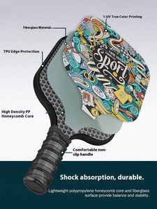 Factory Supply Custom Logo OEM Available Portable Fiberglass <strong>Paddle</strong> Pickleball Racket For Entertainment - Product Image 2
