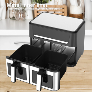 Freidora de Aire Digital de Doble Zona, de Acero Inoxidable y Vidrio, <span class=keywords><strong>El</strong></span>éctrica, Sin Aceite, para Uso Doméstico, Venta al Por Mayor de Fábrica - Product Image 2