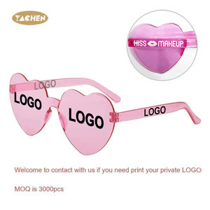 Lunettes de soleil YACHEN sans monture en forme de cœur, lunettes de soleil transparentes de couleur bonbon pour femmes, mode, vente en gros - Product Image 4