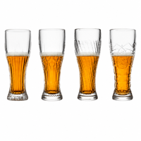 Verre à bière transparent gravé, épaissi, de qualité supérieure, grande capacité, pour usage domestique, design blé, haute valeur esthétique