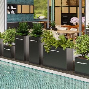 Jardinera metálica para exteriores YS-HX005-1, duradera, con compartimentos para plantas, para centros comerciales, restaurantes y tiendas. - Product Image 1