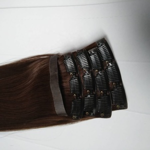 Lớp 100% liền mạch vô hình Brazil Remy phần mở rộng tóc 12A clip-trong tự nhiên lỏng sâu sóng 100% phần mở rộng tóc người - Product Image 5