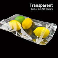 Sacs à fermeture éclair transparents, pochette en plastique transparente double face, sacs d'emballage à fermeture éclair en PP haute transparence