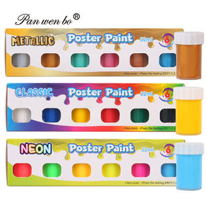 Panwenbo 22ml peinture acrylique non toxique pour le bricolage 6 couleurs d'affiches solides pour les enfants pour le papier de toile Logo personnalisé Bienvenue - Product Image 1