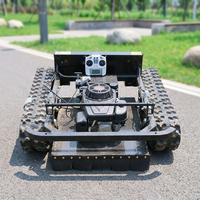 Tondeuse à gazon robotisée télécommandée KOOP à chenilles, moteur essence, coupe-herbe robuste pour pentes, idéale pour le jardin
