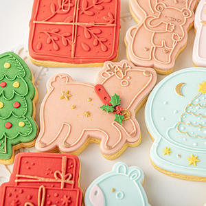 3D Santa Deer Snowflake formine per biscotti in plastica stampo per biscotti fondente timbri acrilici per biscotti <span class=keywords><strong>di</strong></span> natale per la cottura - Product Image 2