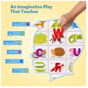 Set di Carte Educative con <span class=keywords><strong>Numeri</strong></span> <span class=keywords><strong>e</strong></span> <span class=keywords><strong>Alfabeto</strong></span> - Lettere <span class=keywords><strong>e</strong></span> <span class=keywords><strong>Numeri</strong></span> Magnetici in Schiuma EVA, Puzzle di Abbinamento con Carte di Animali - Product Image 4