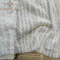 Tissu en Chiffon Transparent à Volants Rayés HAPPEAK, Tissu en Tulle à Volants 3D pour Robe de Soirée Femme