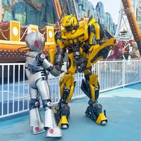 Costume de robot sur échasses LED lumineux pour événements festifs, motif personnalisé, tenue de cosplay rouge, costume mecha portable pour parc d'attractions