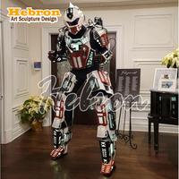 Costume de robot lumineux LED coloré pour Halloween, avec échasses, pour l'extérieur