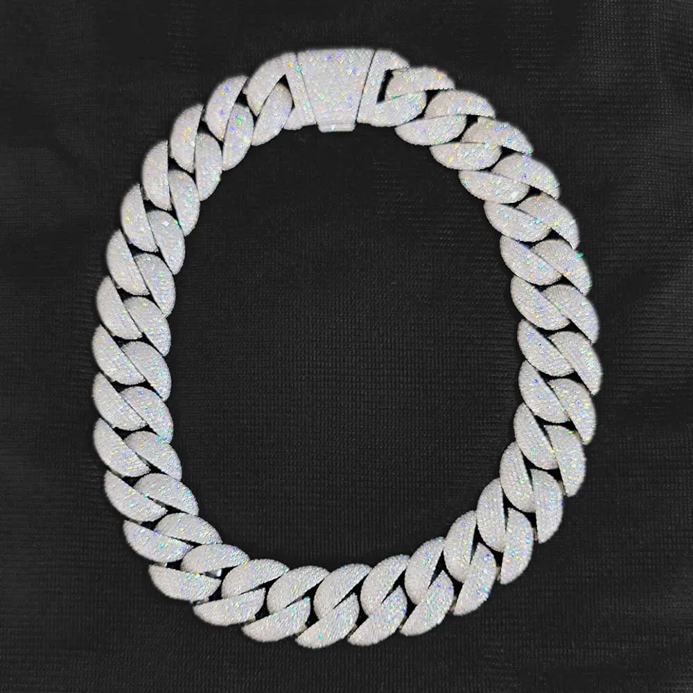 Nuoya haute qualité 22mm gros lien cubain hommes tour de cou bijoux glacé plein diamant cubain lien chaîne collier pour les femmes