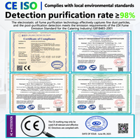 Collecteur de fumées électrostatique certifié CE OEM 4000m³/h, purificateur de fumées industrielles pour l'élimination des fumées de découpe laser et de soudage