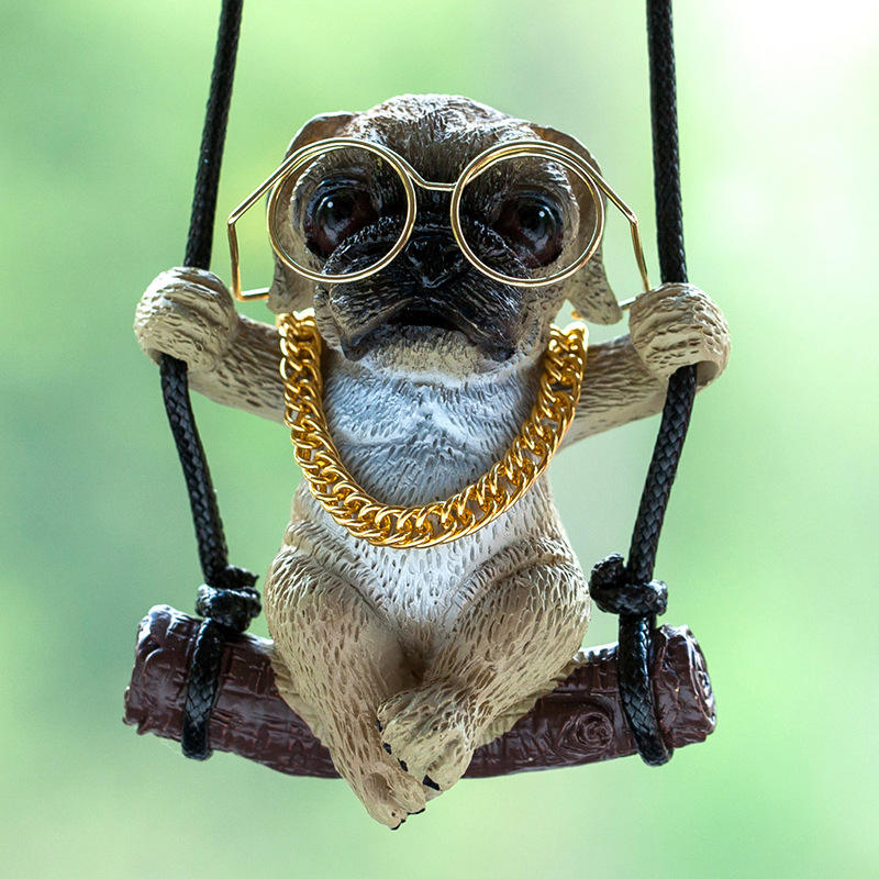 Gold frame glasses pug