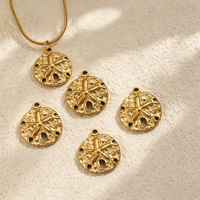 Pendentif Étoile de Mer et Dollar de Sable en Acier Inoxydable Plaqué Or 18K Style Vintage pour Bijoux DIY Bracelet Collier