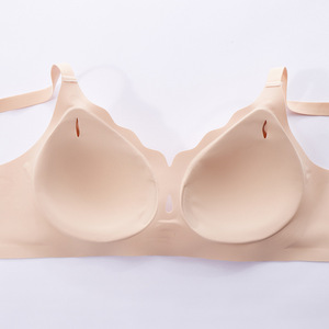 Của phụ nữ cộng với kích thước không dây lớn Cup <span class=keywords><strong>Bra</strong></span> xuyên biên giới thương mại liền mạch Jelly Gel thoáng khí có thể điều chỉnh bên vú Bộ sưu tập - Product Image 3