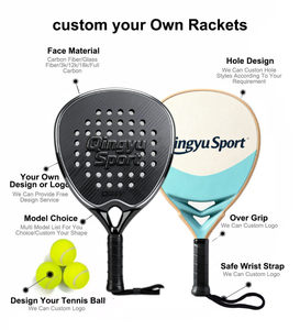 Raquette de paddle personnalisée OEM ODM en fibre de carbone, raquette de paddle-tennis de plage, vente en gros pour clubs sportifs, gymnases, institutions d'entraînement - Product Image 2