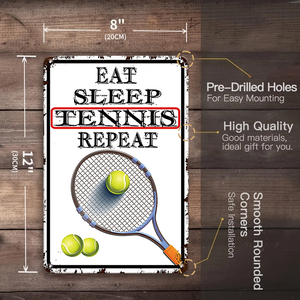 Retro Metallschild 'Eat Sleep Golf Repeat' Tennis <span class=keywords><strong>Boxen</strong></span> Bowling Deko für Männerhöhle Sportfan Wandkunst Plakette - Product Image 5
