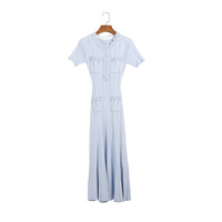 Nouvelle Collection Été 2026 : Robe Longue Maxi Élégante pour Femme, Style Français, Manches Courtes, Volants Floraux 3D, Qualité Supérieure, Luxe