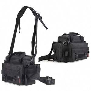 กระเป๋าอุปกรณ์ตกปลาอเนกประสงค์แบบพกพา สีดำ พร้อมสายสะพายไหล่บุนุ่ม ตัวอย่างสินค้าฟรี ขายส่งจากโรงงาน - Product Image 5
