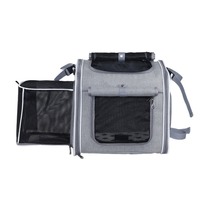 Sac de transport pliable à parois souples avec 4 portes ouvrables et fenêtres en maille pour vélo, sac à dos pour animaux de compagnie, chat, chien