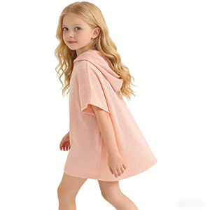 Maillot <span class=keywords><strong>de</strong></span> bain pour filles, couverture <span class=keywords><strong>de</strong></span> plage, poncho en tissu gaufré, couvre-maillot, tricot, smocks à capuche pour enfants, été, plage, piscine - Product Image 4