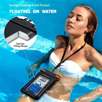 Meilleure Vente Nouveau Sac Téléphone Étanche Flottant Unisexe en PVC pour Natation et Rafting, Double Compartiment, Double Poche, Étui Téléphone Réglable