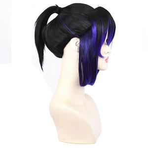 Venta al por mayor Anime Demon Slayer peluca Cos Props negro púrpura mixto Kochou <span class=keywords><strong>Shinobu</strong></span> Peluca sintética Anime Halloween fiesta Cosplay peluca - Product Image 6