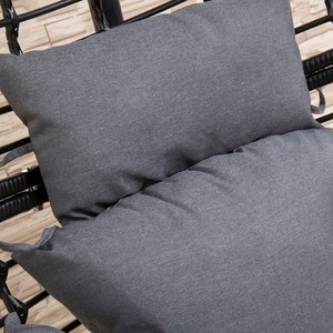 Trong nhà ngoài trời Võng với Đệm kim loại Patio wicker treo trứng ghế với đứng nhôm khung hiên đu ghế - Product Image 5